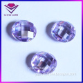 Loose Double Turtle Facets CZ Round Shape Lavender Cubic Zirconia Synthetic Stone